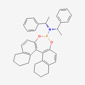 molecular formula C36H38NO2P B1508193 (11bS)-N,N-bis((S)-1-Phenylethyl)-8,9,10,11,12,13,14,15-octahydrodinaphtho[2,1-d:1',2'-f][1,3,2]dioxaphosphepin-4-amine 
