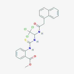 molecular formula C23H20Cl3N3O3S B15082001 2-(3-(Trichloro-1-(naphthalen-YL-AC-amino)-ET)-thioureido)-benzoic acid ME ester 