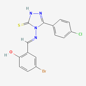 4-{[(E)-(5-bromo-2-hydroxyphenyl)methylidene]amino}-5-(4-chlorophenyl)-2,4-dihydro-3H-1,2,4-triazole-3-thione