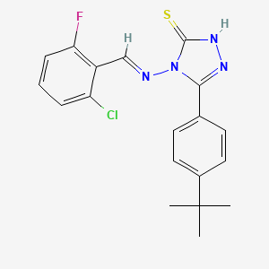 5-(4-Tert-butylphenyl)-4-{[(E)-(2-chloro-6-fluorophenyl)methylidene]amino}-4H-1,2,4-triazol-3-YL hydrosulfide