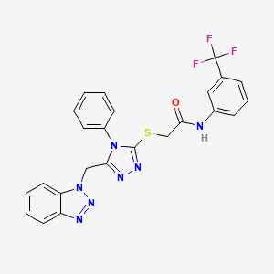 2-{[5-(1H-1,2,3-benzotriazol-1-ylmethyl)-4-phenyl-4H-1,2,4-triazol-3-yl]sulfanyl}-N-[3-(trifluoromethyl)phenyl]acetamide