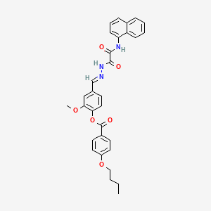 [2-methoxy-4-[(E)-[[2-(naphthalen-1-ylamino)-2-oxoacetyl]hydrazinylidene]methyl]phenyl] 4-butoxybenzoate