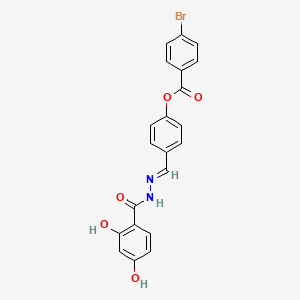 4-(2-(2,4-Dihydroxybenzoyl)carbohydrazonoyl)phenyl 4-bromobenzoate