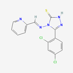 5-(2,4-dichlorophenyl)-4-{[(E)-2-pyridinylmethylidene]amino}-4H-1,2,4-triazol-3-yl hydrosulfide