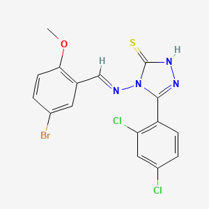 4-{[(E)-(5-bromo-2-methoxyphenyl)methylidene]amino}-5-(2,4-dichlorophenyl)-2,4-dihydro-3H-1,2,4-triazole-3-thione