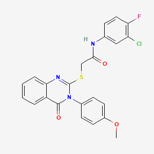 molecular formula C23H17ClFN3O3S B15082405 N-(3-chloro-4-fluorophenyl)-2-{[3-(4-methoxyphenyl)-4-oxo-3,4-dihydroquinazolin-2-yl]sulfanyl}acetamide 