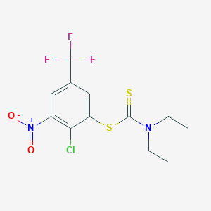 molecular formula C12H12ClF3N2O2S2 B15082561 2-Chloro-3-nitro-5-(trifluoromethyl)phenyl diethyldithiocarbamate 