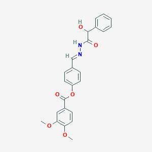 4-(2-(Hydroxy(phenyl)acetyl)carbohydrazonoyl)phenyl 3,4-dimethoxybenzoate