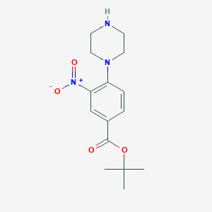 molecular formula C15H21N3O4 B1508271 tert-Butyl 3-nitro-4-(piperazin-1-yl)benzoate CAS No. 1012060-12-6