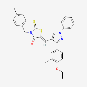 (5Z)-5-{[3-(4-ethoxy-3-methylphenyl)-1-phenyl-1H-pyrazol-4-yl]methylene}-3-(4-methylbenzyl)-2-thioxo-1,3-thiazolidin-4-one