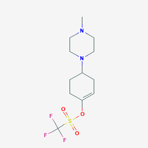 molecular formula C12H19F3N2O3S B1508273 4-(4-Methylpiperazin-1-yl)cyclohex-1-en-1-yl trifluoromethanesulfonate CAS No. 1046793-61-6
