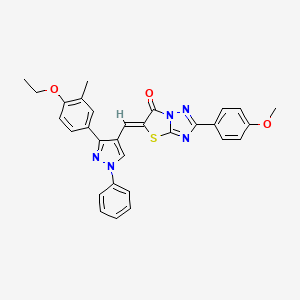 (5Z)-5-{[3-(4-ethoxy-3-methylphenyl)-1-phenyl-1H-pyrazol-4-yl]methylene}-2-(4-methoxyphenyl)[1,3]thiazolo[3,2-b][1,2,4]triazol-6(5H)-one