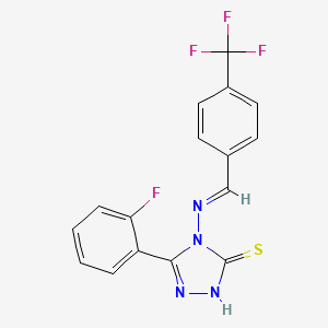 3-(2-Fluorophenyl)-4-((4-(trifluoromethyl)benzylidene)amino)-1H-1,2,4-triazole-5(4H)-thione