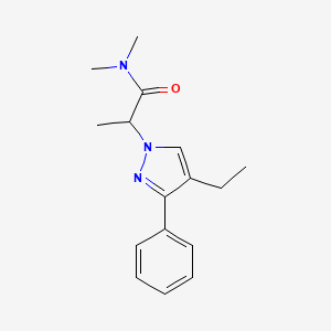 2-(4-ethyl-3-phenyl-1H-pyrazol-1-yl)-N,N-dimethylpropanamide