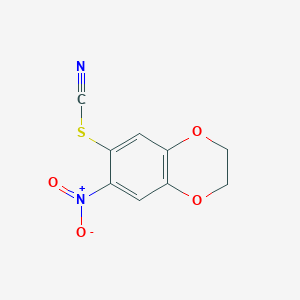 molecular formula C9H6N2O4S B15082792 2,3-Dihydro-7-nitro-1,4-benzodioxin-6-yl thiocyanate CAS No. 306278-48-8