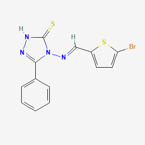 4-(((5-Bromo-2-thienyl)methylene)amino)-5-phenyl-4H-1,2,4-triazole-3-thiol