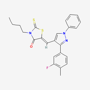 (5Z)-3-Butyl-5-{[3-(3-fluoro-4-methylphenyl)-1-phenyl-1H-pyrazol-4-YL]methylene}-2-thioxo-1,3-thiazolidin-4-one