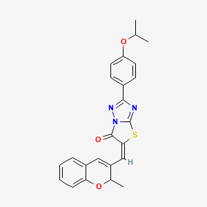 molecular formula C24H21N3O3S B15082839 (5E)-5-[(2-methyl-2H-chromen-3-yl)methylidene]-2-(4-propan-2-yloxyphenyl)-[1,3]thiazolo[3,2-b][1,2,4]triazol-6-one CAS No. 618075-55-1