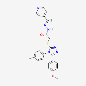 2-{[5-(4-methoxyphenyl)-4-(4-methylphenyl)-4H-1,2,4-triazol-3-yl]sulfanyl}-N'-[(E)-pyridin-4-ylmethylidene]acetohydrazide