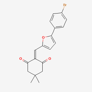 molecular formula C19H17BrO3 B15082861 2-{[5-(4-Bromophenyl)-2-furyl]methylene}-5,5-dimethyl-1,3-cyclohexanedione 