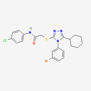 2-((4-(3-Bromophenyl)-5-cyclohexyl-4H-1,2,4-triazol-3-yl)thio)-N-(4-chlorophenyl)acetamide