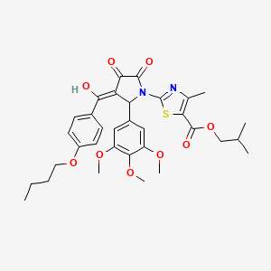 2-methylpropyl 2-{3-[(4-butoxyphenyl)carbonyl]-4-hydroxy-5-oxo-2-(3,4,5-trimethoxyphenyl)-2,5-dihydro-1H-pyrrol-1-yl}-4-methyl-1,3-thiazole-5-carboxylate