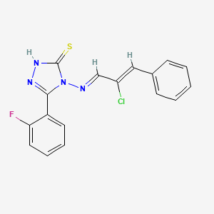 4-((2-Chloro-3-phenylallylidene)amino)-3-(2-fluorophenyl)-1H-1,2,4-triazole-5(4H)-thione