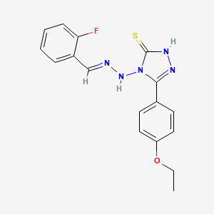 molecular formula C17H16FN5OS B15082935 2-fluorobenzaldehyde [3-(4-ethoxyphenyl)-5-sulfanyl-4H-1,2,4-triazol-4-yl]hydrazone CAS No. 624725-64-0