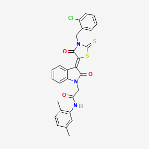 2-{(3Z)-3-[3-(2-chlorobenzyl)-4-oxo-2-thioxo-1,3-thiazolidin-5-ylidene]-2-oxo-2,3-dihydro-1H-indol-1-yl}-N-(2,5-dimethylphenyl)acetamide