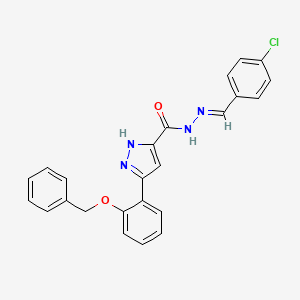 3-(2-(Benzyloxy)phenyl)-N'-(4-chlorobenzylidene)-1H-pyrazole-5-carbohydrazide