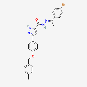 N'-(1-(4-Bromophenyl)ethylidene)-5-(4-((4-methylbenzyl)oxy)phenyl)-1H-pyrazole-3-carbohydrazide