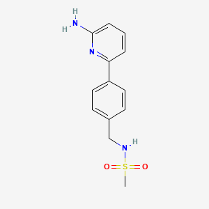molecular formula C13H15N3O2S B1508299 n-(4-(6-Aminopyridin-2-yl)benzyl)methanesulfonamide 
