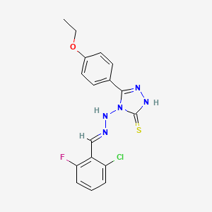 2-chloro-6-fluorobenzaldehyde [3-(4-ethoxyphenyl)-5-sulfanyl-4H-1,2,4-triazol-4-yl]hydrazone