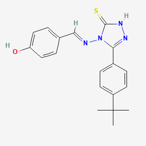 4-(((3-(4-Tert-butylphenyl)-5-mercapto-4H-1,2,4-triazol-4-YL)imino)methyl)phenol