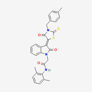 N-(2,6-dimethylphenyl)-2-{(3Z)-3-[3-(4-methylbenzyl)-4-oxo-2-thioxo-1,3-thiazolidin-5-ylidene]-2-oxo-2,3-dihydro-1H-indol-1-yl}acetamide