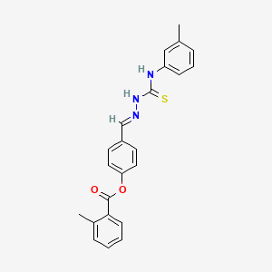 4-(2-(3-Toluidinocarbothioyl)carbohydrazonoyl)phenyl 2-methylbenzoate