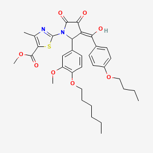 methyl 2-{3-(4-butoxybenzoyl)-2-[4-(hexyloxy)-3-methoxyphenyl]-4-hydroxy-5-oxo-2,5-dihydro-1H-pyrrol-1-yl}-4-methyl-1,3-thiazole-5-carboxylate