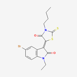 (3Z)-5-bromo-3-(3-butyl-4-oxo-2-thioxo-1,3-thiazolidin-5-ylidene)-1-ethyl-1,3-dihydro-2H-indol-2-one