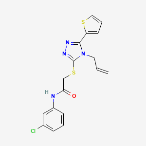 molecular formula C17H15ClN4OS2 B15083128 N-(3-chlorophenyl)-2-{[4-(prop-2-en-1-yl)-5-(thiophen-2-yl)-4H-1,2,4-triazol-3-yl]sulfanyl}acetamide CAS No. 578697-14-0