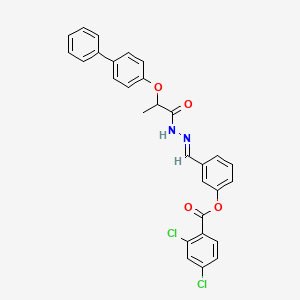 molecular formula C29H22Cl2N2O4 B15083154 [3-[(E)-[2-(4-phenylphenoxy)propanoylhydrazinylidene]methyl]phenyl] 2,4-dichlorobenzoate CAS No. 765291-60-9