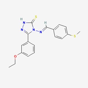 molecular formula C18H18N4OS2 B15083160 3-(3-Ethoxyphenyl)-4-((4-(methylthio)benzylidene)amino)-1H-1,2,4-triazole-5(4H)-thione CAS No. 765299-37-4