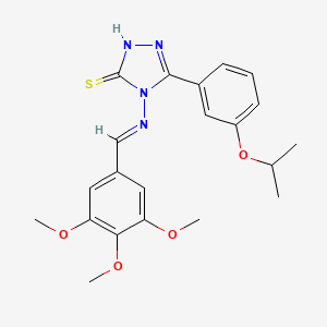 5-(3-isopropoxyphenyl)-4-{[(E)-(3,4,5-trimethoxyphenyl)methylidene]amino}-4H-1,2,4-triazol-3-yl hydrosulfide