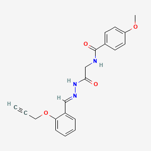 molecular formula C20H19N3O4 B15083225 4-Methoxy-N-(2-oxo-2-(2-(2-(2-propynyloxy)benzylidene)hydrazino)ethyl)benzamide CAS No. 765911-15-7