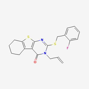 3-allyl-2-[(2-fluorobenzyl)sulfanyl]-5,6,7,8-tetrahydro[1]benzothieno[2,3-d]pyrimidin-4(3H)-one