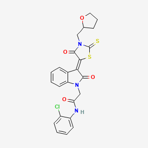 N-(2-Chlorophenyl)-2-{(3Z)-2-oxo-3-[4-oxo-3-(tetrahydro-2-furanylmethyl)-2-thioxo-1,3-thiazolidin-5-ylidene]-2,3-dihydro-1H-indol-1-YL}acetamide