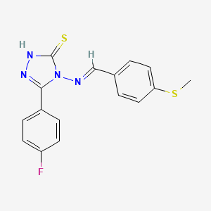 3-(4-Fluorophenyl)-4-((4-(methylthio)benzylidene)amino)-1H-1,2,4-triazole-5(4H)-thione