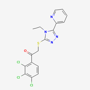 molecular formula C17H13Cl3N4OS B15083290 2-[(4-ethyl-5-pyridin-2-yl-1,2,4-triazol-3-yl)sulfanyl]-1-(2,3,4-trichlorophenyl)ethanone CAS No. 618414-95-2