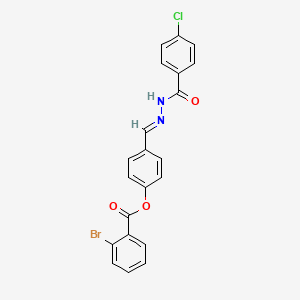 molecular formula C21H14BrClN2O3 B15083328 4-(2-(4-Chlorobenzoyl)carbohydrazonoyl)phenyl 2-bromobenzoate CAS No. 330971-95-4