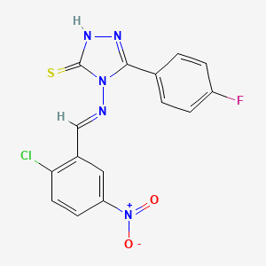 molecular formula C15H9ClFN5O2S B15083336 4-((2-Chloro-5-nitrobenzylidene)amino)-3-(4-fluorophenyl)-1H-1,2,4-triazole-5(4H)-thione CAS No. 577984-61-3