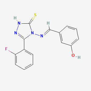 3-(((3-(2-Fluorophenyl)-5-mercapto-4H-1,2,4-triazol-4-yl)imino)methyl)phenol